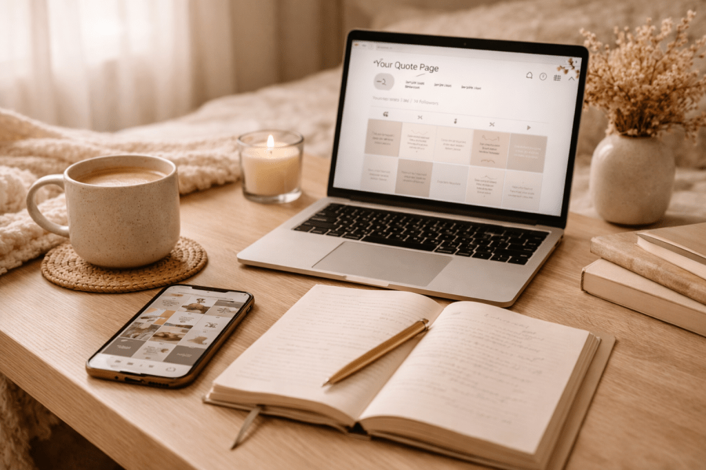 How to Start a Quote Page as a Mom (Simple, Faceless & Beginner-Friendly)